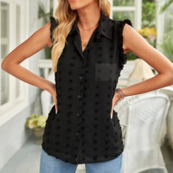 Black Polka Dot Blouse - Picture 2 of 9